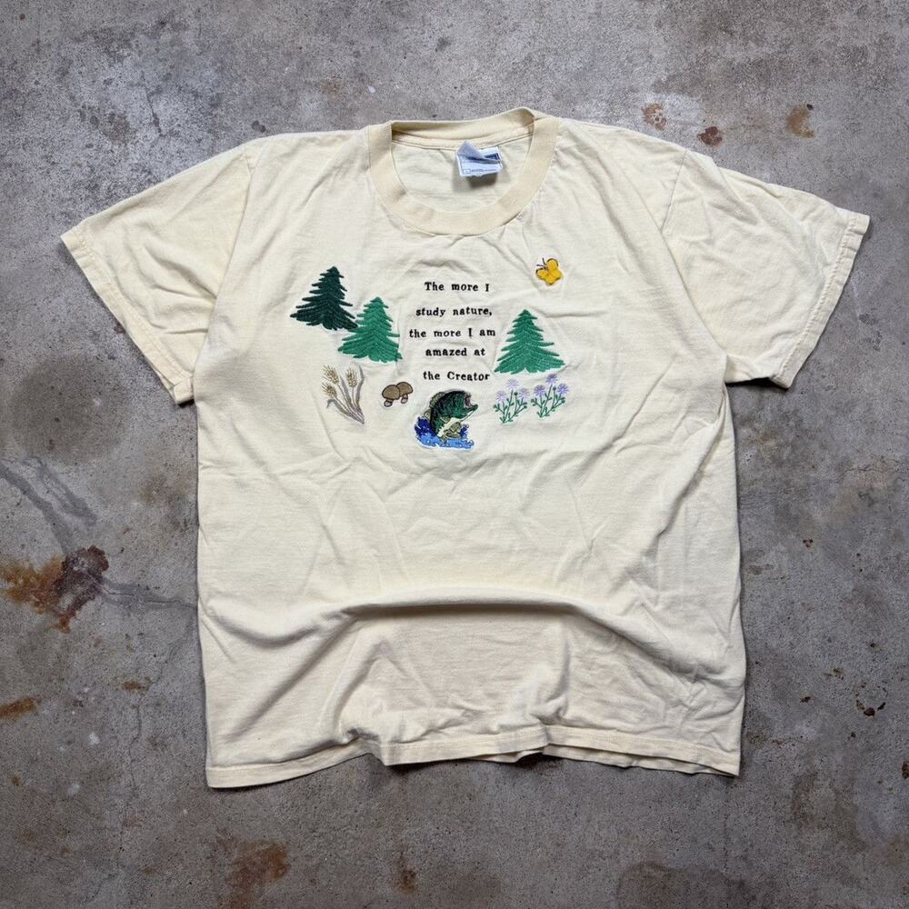 VTG 90s Outdoor Nature Jesus God Shirt Size L
